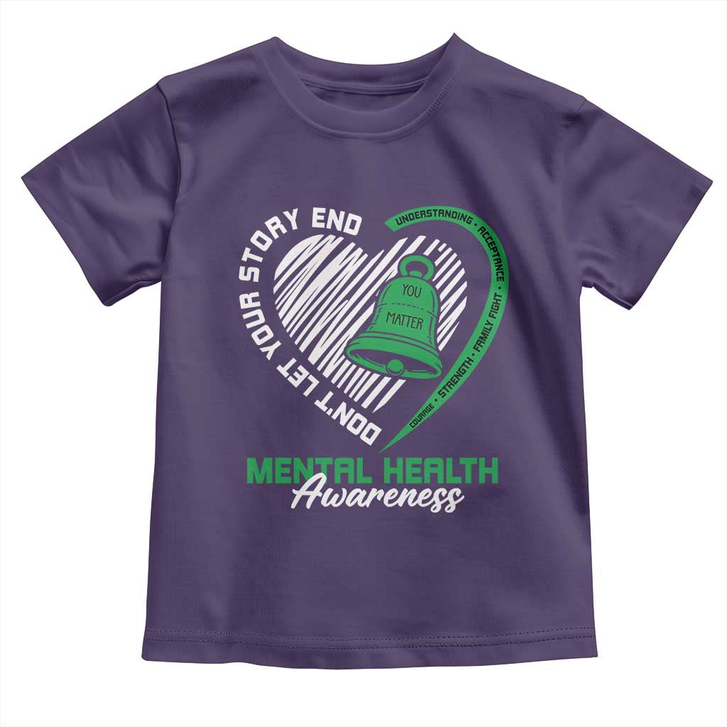 Mental Health Awarenes Toddler T Shirt Green Ribbon Inspirational Psychologist Therapist TS14 Purple Print Your Wear