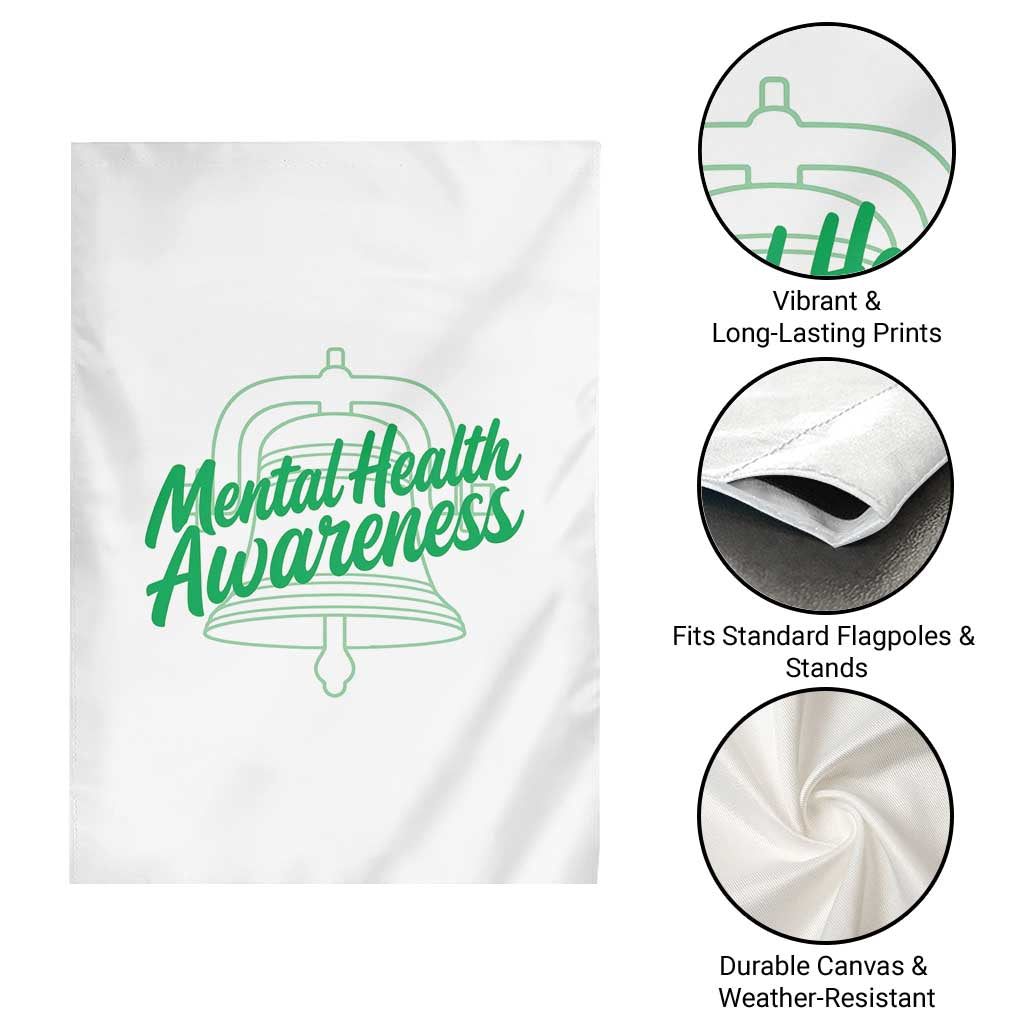 Mental Health Matters Awareness Garden Flag Support Squad Green Ribbon TS14 Print Your Wear