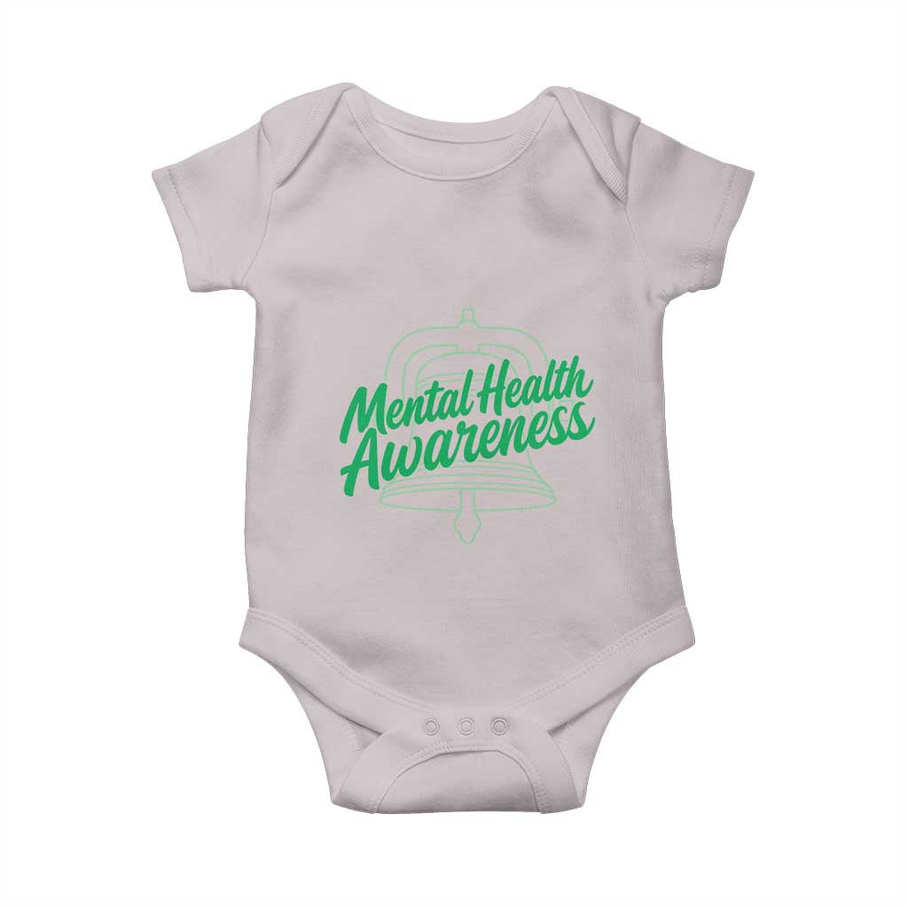Mental Health Matters Awareness Baby Onesie Support Squad Green Ribbon TS14 Ice Gray Print Your Wear