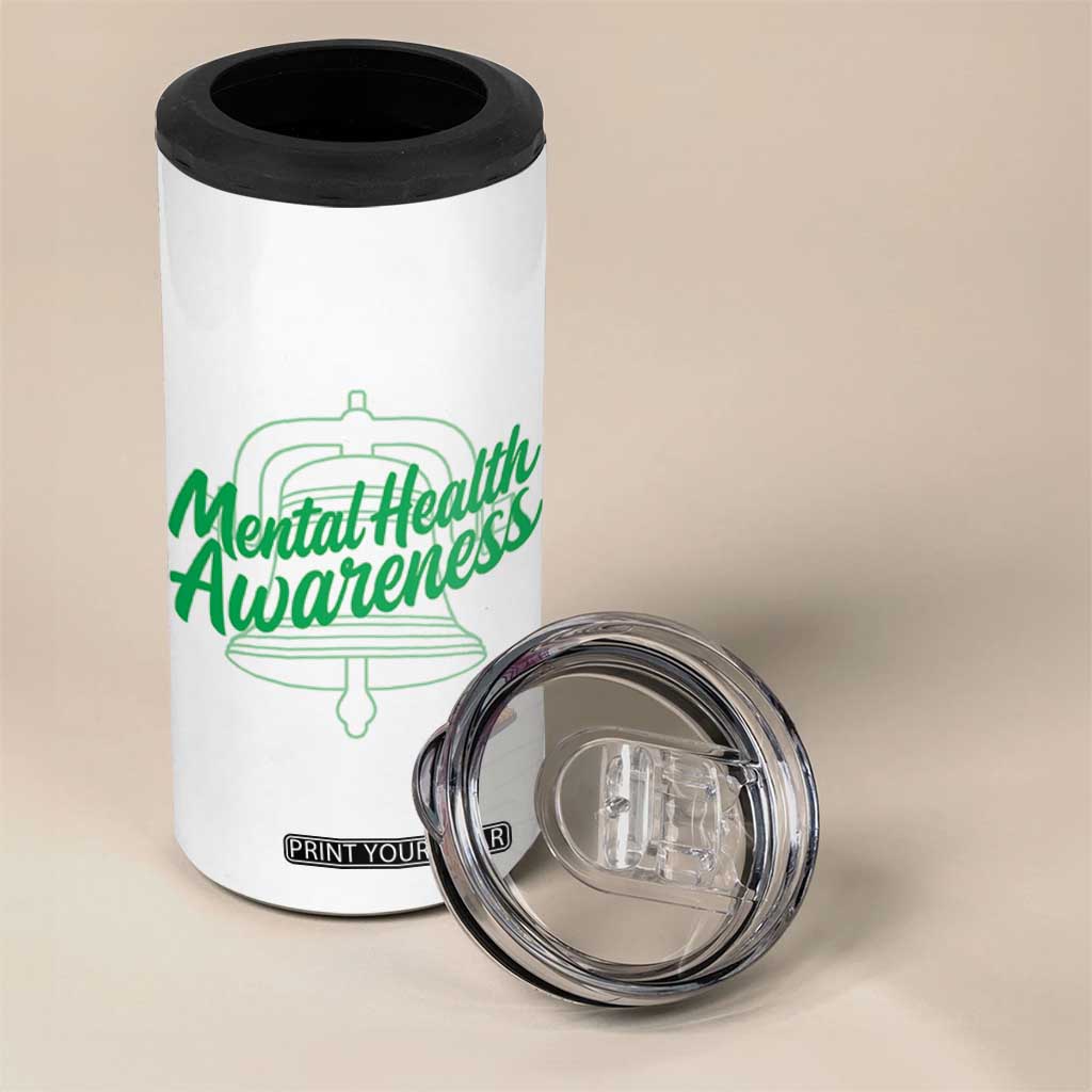 Mental Health Matters Awareness 4 in 1 Can Cooler Tumbler Support Squad Green Ribbon TS14 Print Your Wear