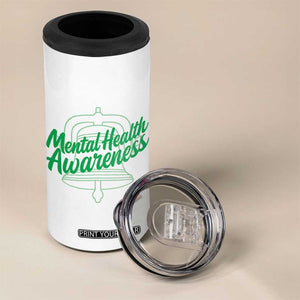 Mental Health Matters Awareness 4 in 1 Can Cooler Tumbler Support Squad Green Ribbon TS14 Print Your Wear