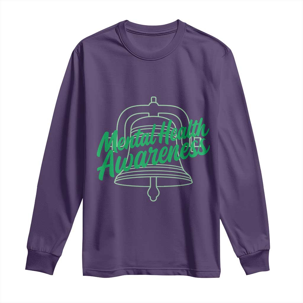 Mental Health Matters Awareness Long Sleeve Shirt Support Squad Green Ribbon TS14 Purple Print Your Wear