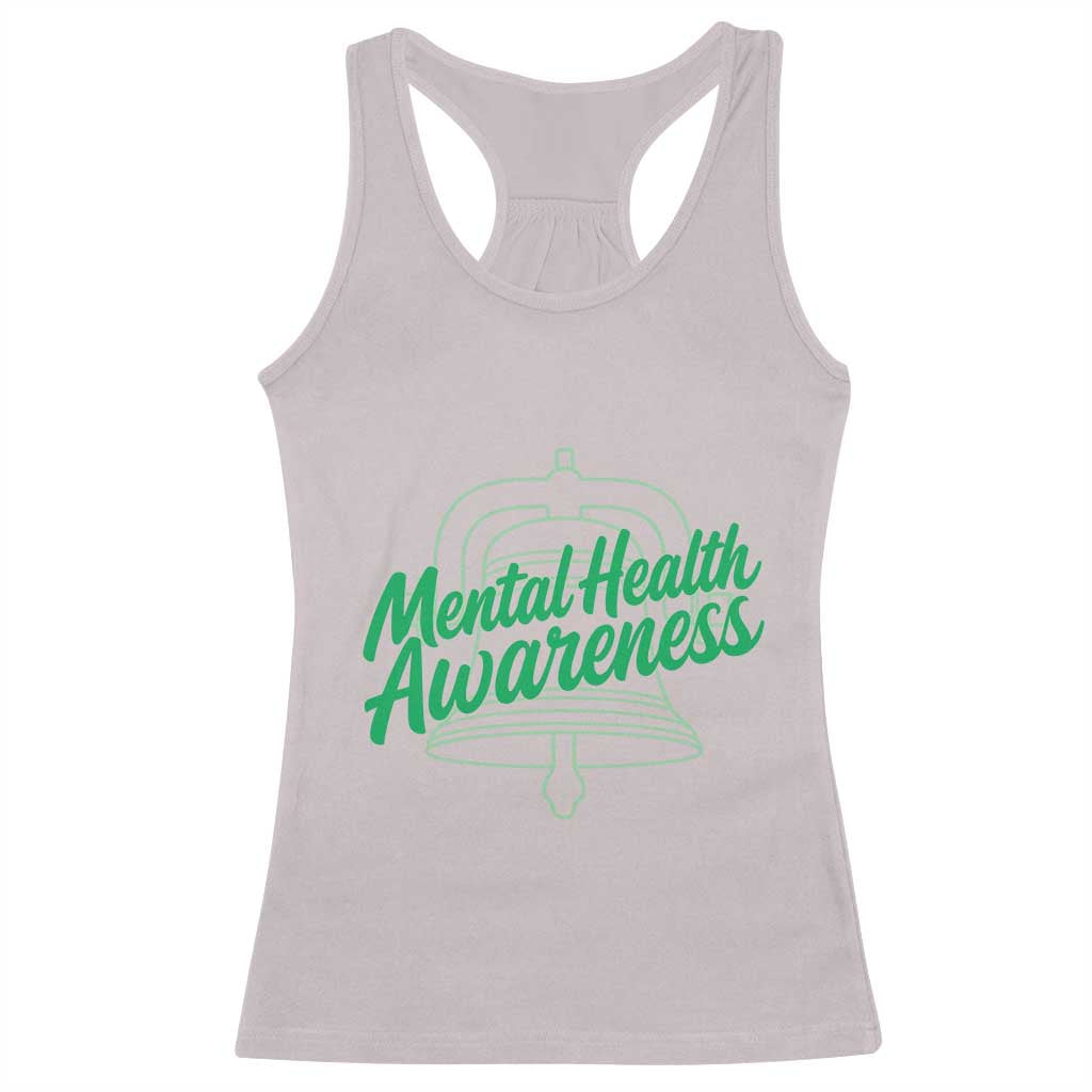 Mental Health Matters Awareness Racerback Tank Top Support Squad Green Ribbon TS14 Ice Gray Print Your Wear