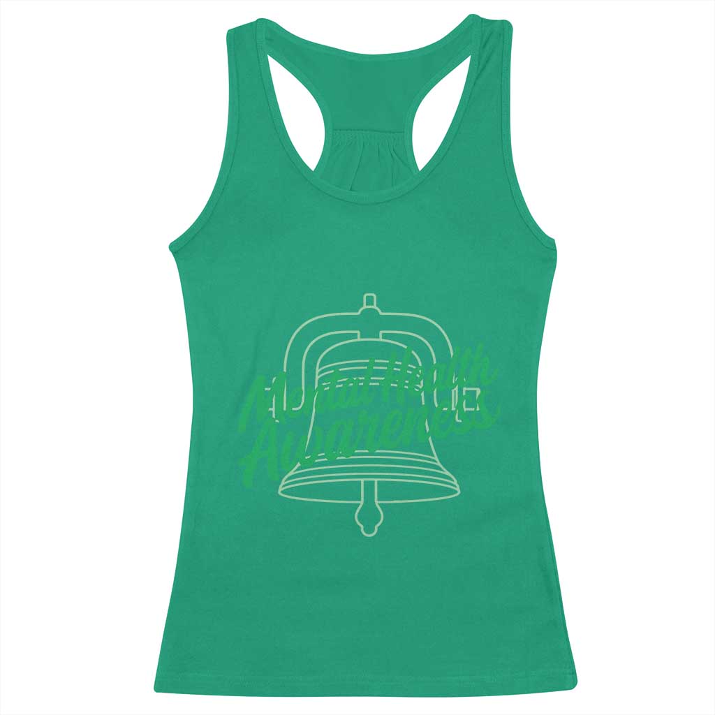 Mental Health Matters Awareness Racerback Tank Top Support Squad Green Ribbon TS14 Irish Green Print Your Wear