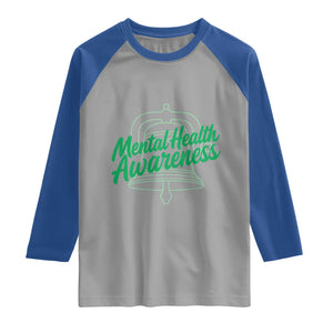 Mental Health Matters Awareness Raglan Shirt Support Squad Green Ribbon TS14 Sport Gray Royal Print Your Wear