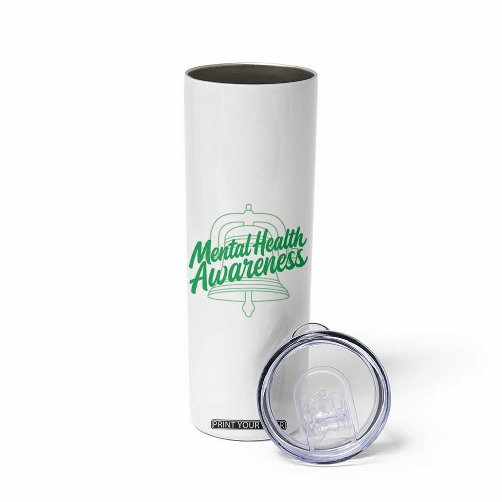 Mental Health Matters Awareness Skinny Tumbler Support Squad Green Ribbon TS14 Print Your Wear