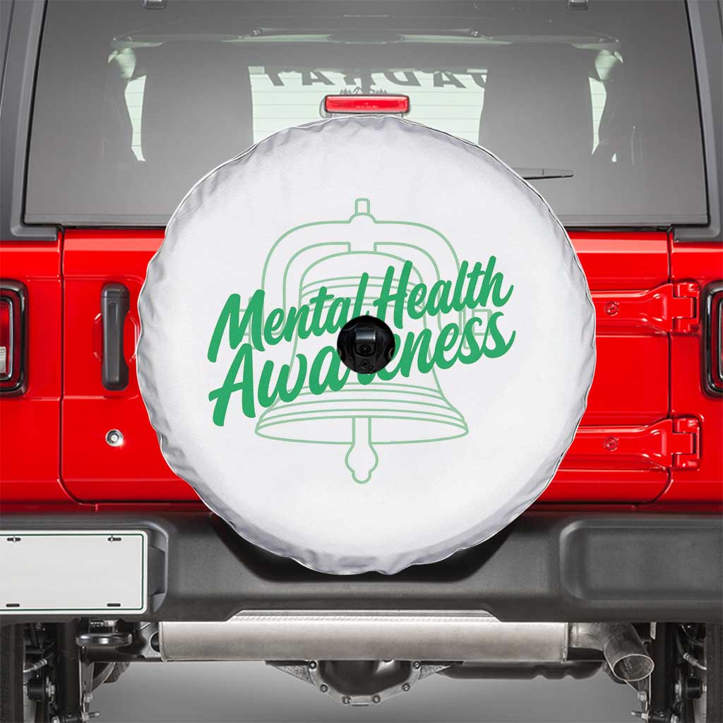 Mental Health Matters Awareness Spare Tire Cover Support Squad Green Ribbon TS14 White Print Your Wear