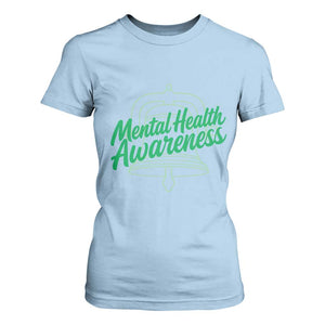 Mental Health Matters Awareness T Shirt For Women Support Squad Green Ribbon TS14 Light Blue Print Your Wear