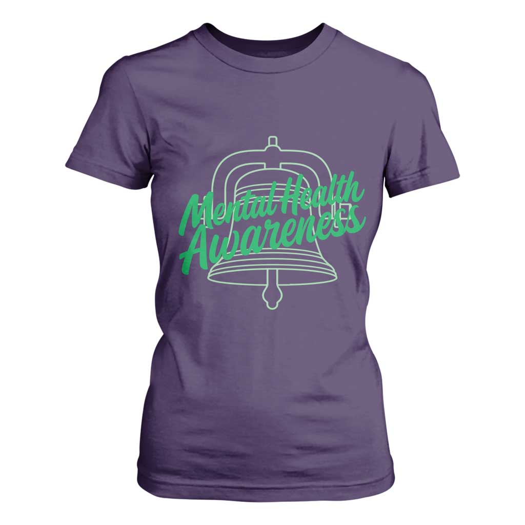 Mental Health Matters Awareness T Shirt For Women Support Squad Green Ribbon TS14 Purple Print Your Wear