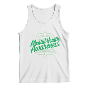 Mental Health Matters Awareness Tank Top Support Squad Green Ribbon TS14 White Print Your Wear