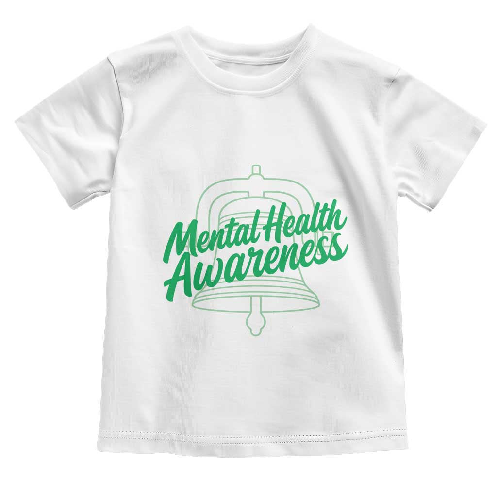 Mental Health Matters Awareness Toddler T Shirt Support Squad Green Ribbon TS14 White Print Your Wear
