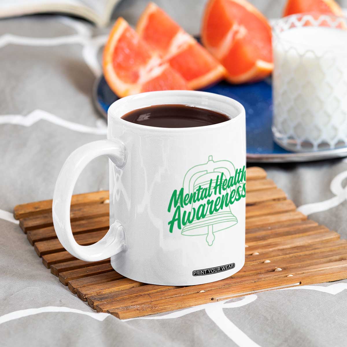 Mental Health Matters Awareness Coffee Mug Support Squad Green Ribbon TS14 Print Your Wear