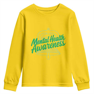 Mental Health Matters Awareness Youth Sweatshirt Support Squad Green Ribbon TS14 Daisy Print Your Wear