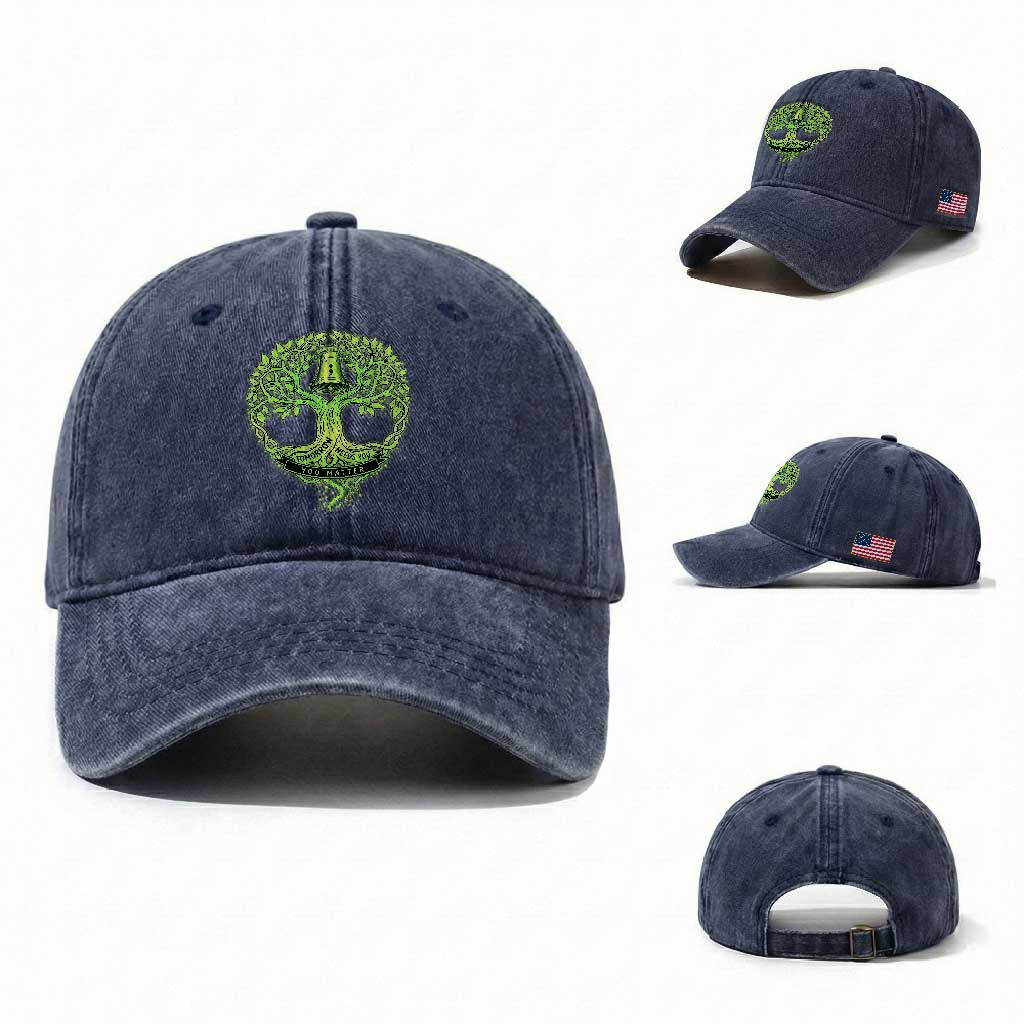Mental Health Awarenes Washed Cotton Baseball Cap Tomorrow Needs You You Matter TS14 Washed Cap Universal Fit Navy Print Your Wear