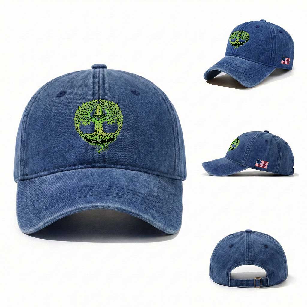Mental Health Awarenes Washed Cotton Baseball Cap Tomorrow Needs You You Matter TS14 Washed Cap Universal Fit Royal Blue Print Your Wear