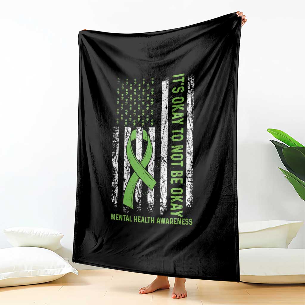 Mental Health Awarenes Throw Blanket It's Okay To Not Be Okay TS14 Print Your Wear