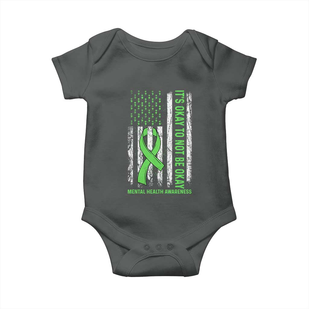 Mental Health Awarenes Baby Onesie It's Okay To Not Be Okay TS14 Dark Heather Print Your Wear