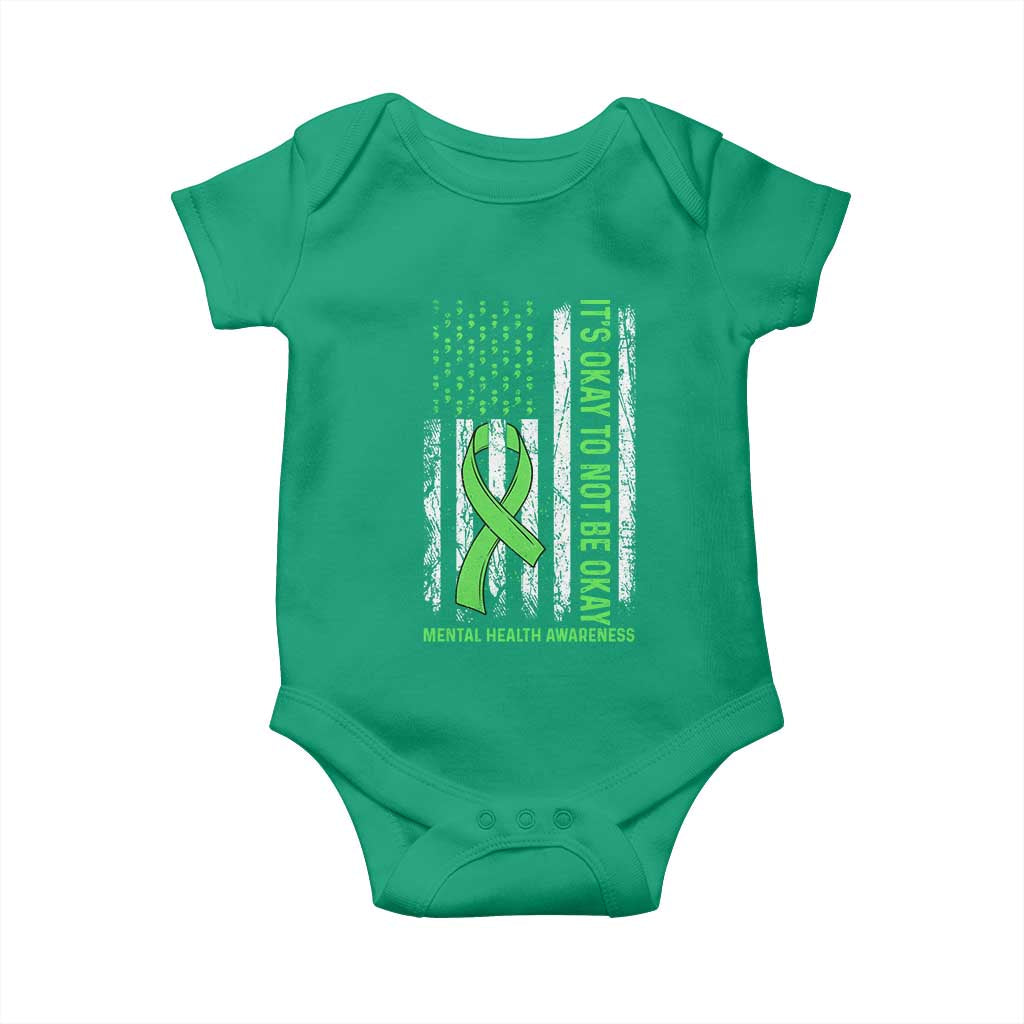 Mental Health Awarenes Baby Onesie It's Okay To Not Be Okay TS14 Irish Green Print Your Wear