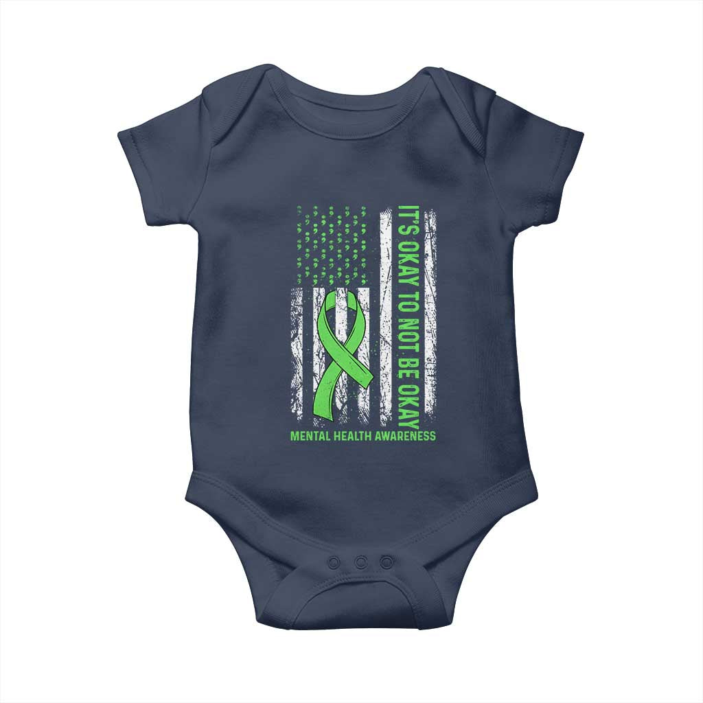 Mental Health Awarenes Baby Onesie It's Okay To Not Be Okay TS14 Navy Print Your Wear