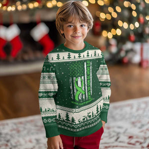 Mental Health Awarenes Ugly Christmas Sweater It's Okay To Not Be Okay TS14 Forest Green Beige Print Your Wear