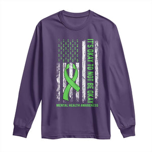 Mental Health Awarenes Long Sleeve Shirt It's Okay To Not Be Okay TS14 Purple Print Your Wear