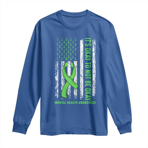 Mental Health Awarenes Long Sleeve Shirt It's Okay To Not Be Okay TS14 Royal Blue Print Your Wear