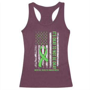 Mental Health Awarenes Racerback Tank Top It's Okay To Not Be Okay TS14 Maroon Print Your Wear