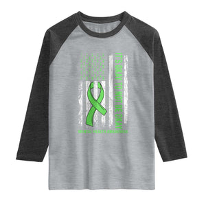 Mental Health Awarenes Raglan Shirt It's Okay To Not Be Okay TS14 Heather Gray Heather Charcoal Print Your Wear