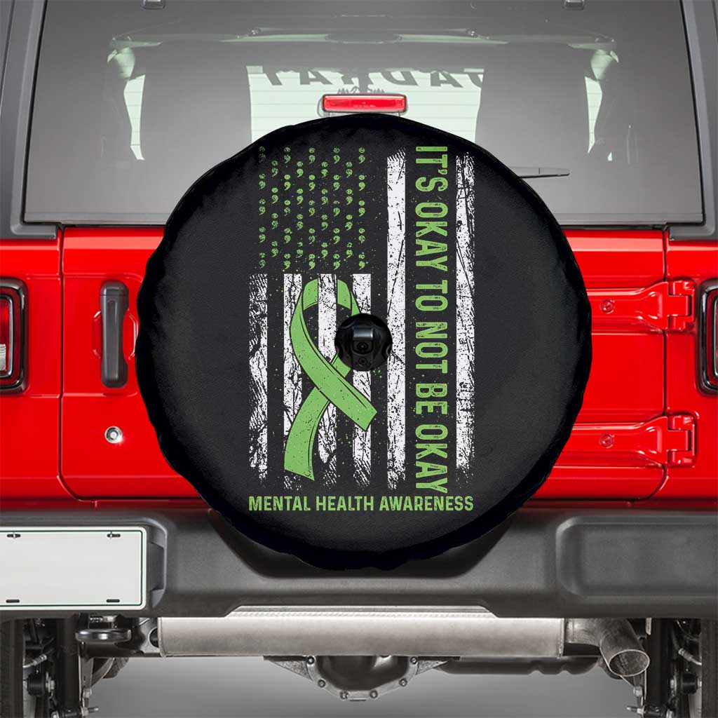 Mental Health Awarenes Spare Tire Cover It's Okay To Not Be Okay TS14 Black Print Your Wear