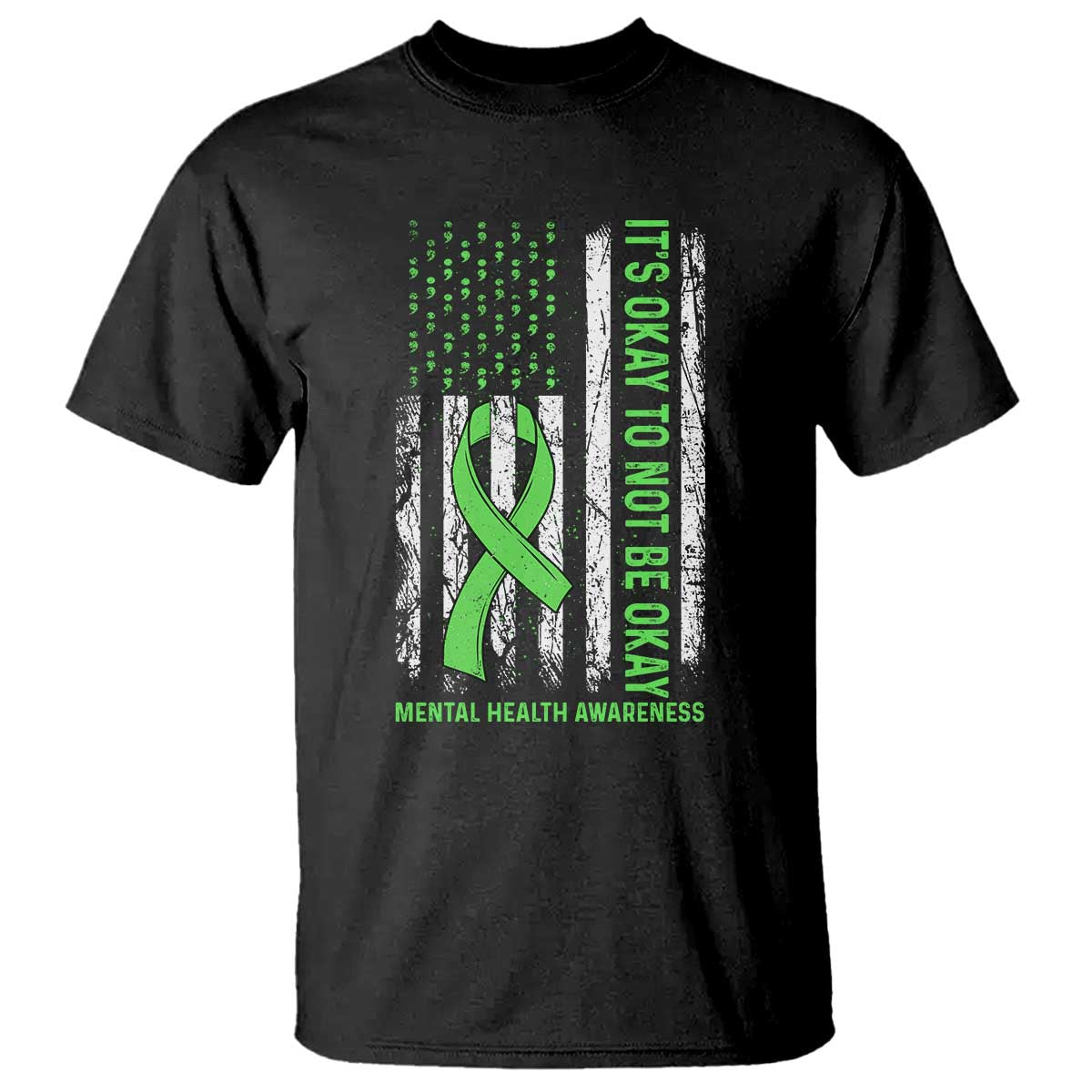 Mental Health Awarenes T Shirt It's Okay To Not Be Okay TS14 Black Print Your Wear