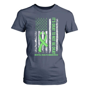 Mental Health Awarenes T Shirt For Women It's Okay To Not Be Okay TS14 Navy Print Your Wear