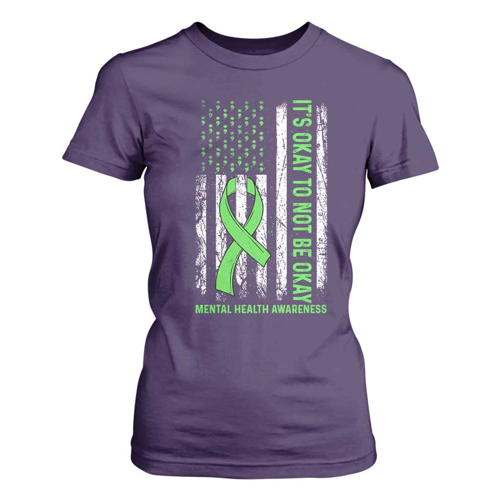 Mental Health Awarenes T Shirt For Women It's Okay To Not Be Okay TS14 Purple Print Your Wear