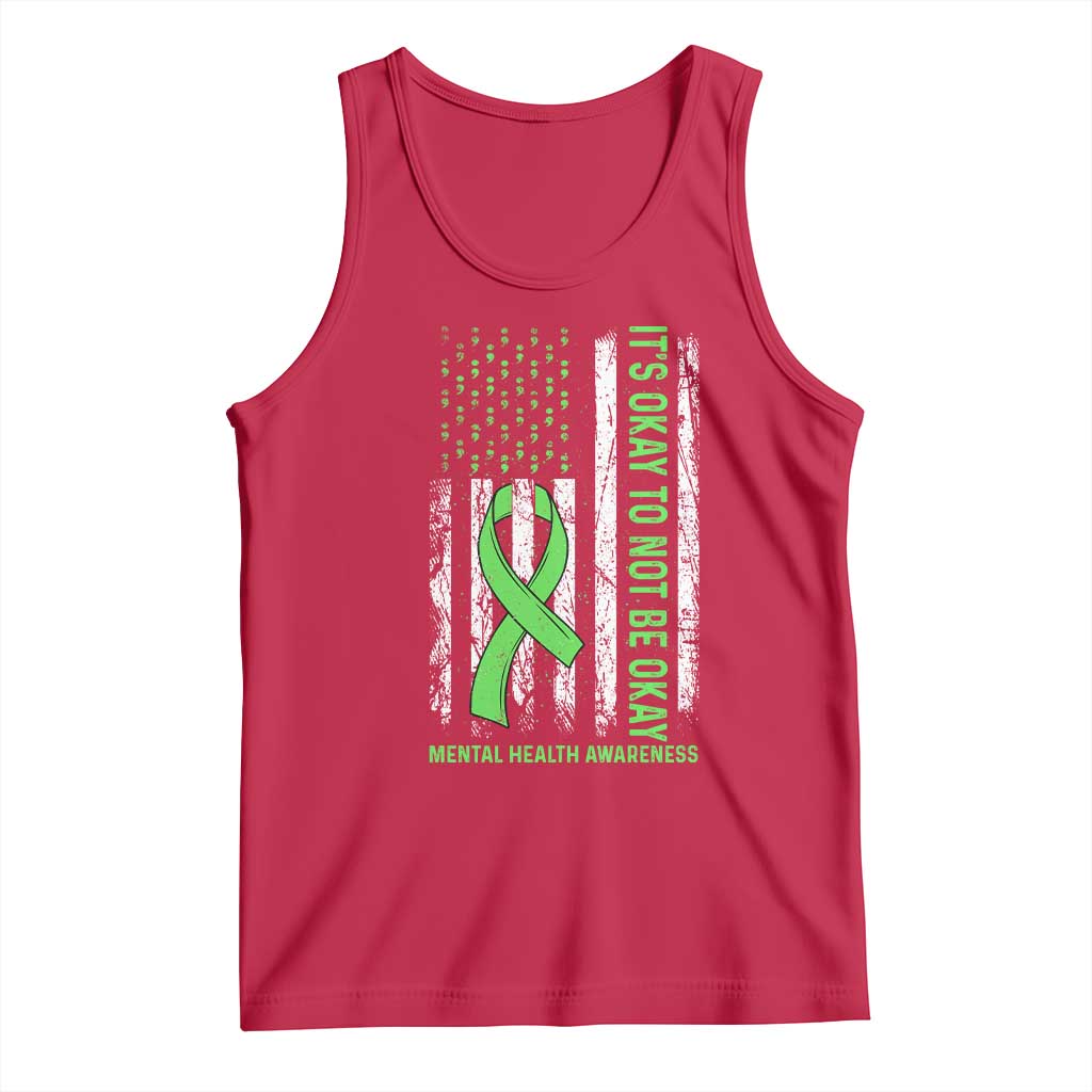Mental Health Awarenes Tank Top It's Okay To Not Be Okay TS14 Red Print Your Wear