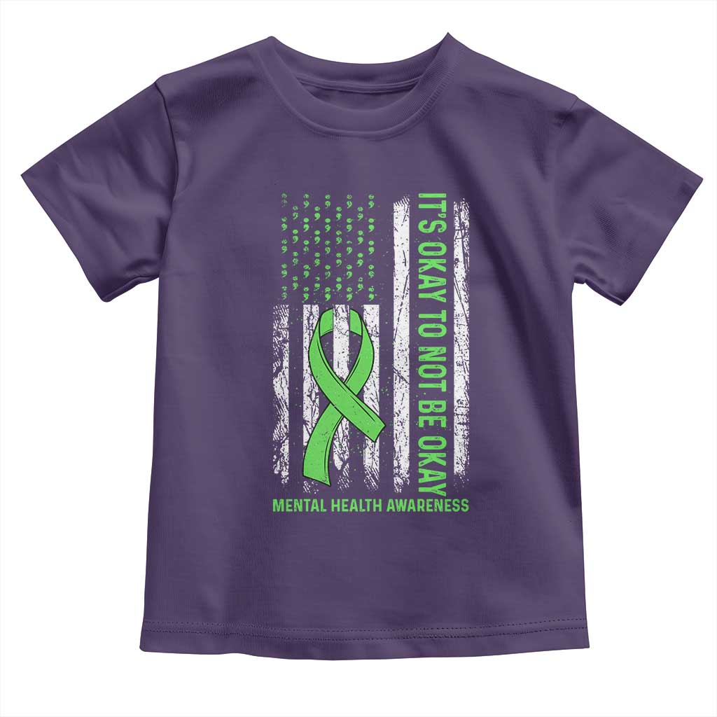 Mental Health Awarenes Toddler T Shirt It's Okay To Not Be Okay TS14 Purple Print Your Wear