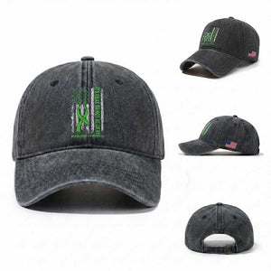 Mental Health Awarenes Washed Cotton Baseball Cap It's Okay To Not Be Okay TS14 Washed Cap Universal Fit Dark Gray Print Your Wear
