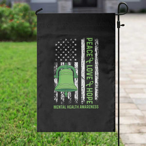 Mental Health Awarenes Garden Flag Peace Love Hope Green Ribbon TS14 Print Your Wear