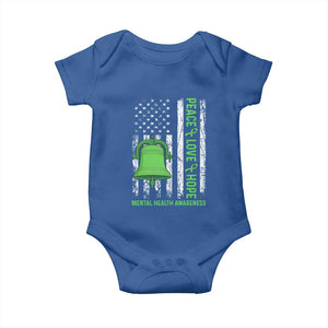 Mental Health Awarenes Baby Onesie Peace Love Hope Green Ribbon TS14 Royal Blue Print Your Wear