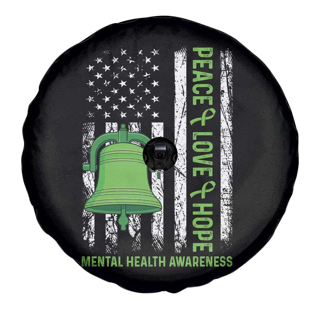 Mental Health Awarenes Spare Tire Cover Peace Love Hope Green Ribbon TS14 Print Your Wear