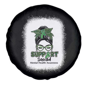 Mental Health Awarenes Spare Tire Cover Messy Bun Green Ribbon Support TS14 Print Your Wear