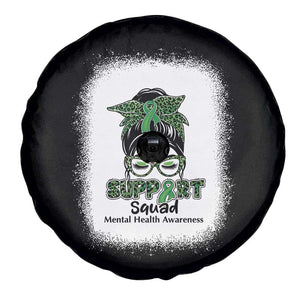 Mental Health Awarenes Spare Tire Cover Messy Bun Green Ribbon Support TS14 Print Your Wear