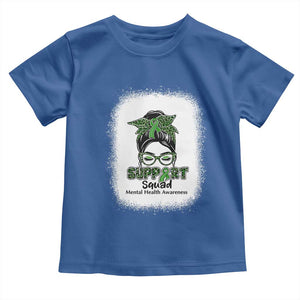 Mental Health Awarenes Toddler T Shirt Messy Bun Green Ribbon Support TS14 Royal Blue Print Your Wear