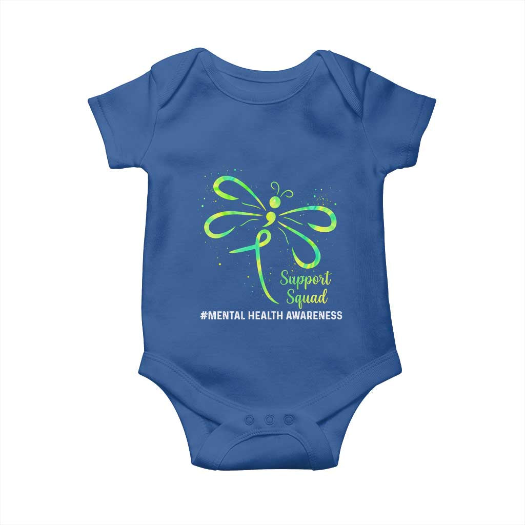 Mental Health Awarenes Baby Onesie Support Squad Green Ribbon TS14 Royal Blue Print Your Wear