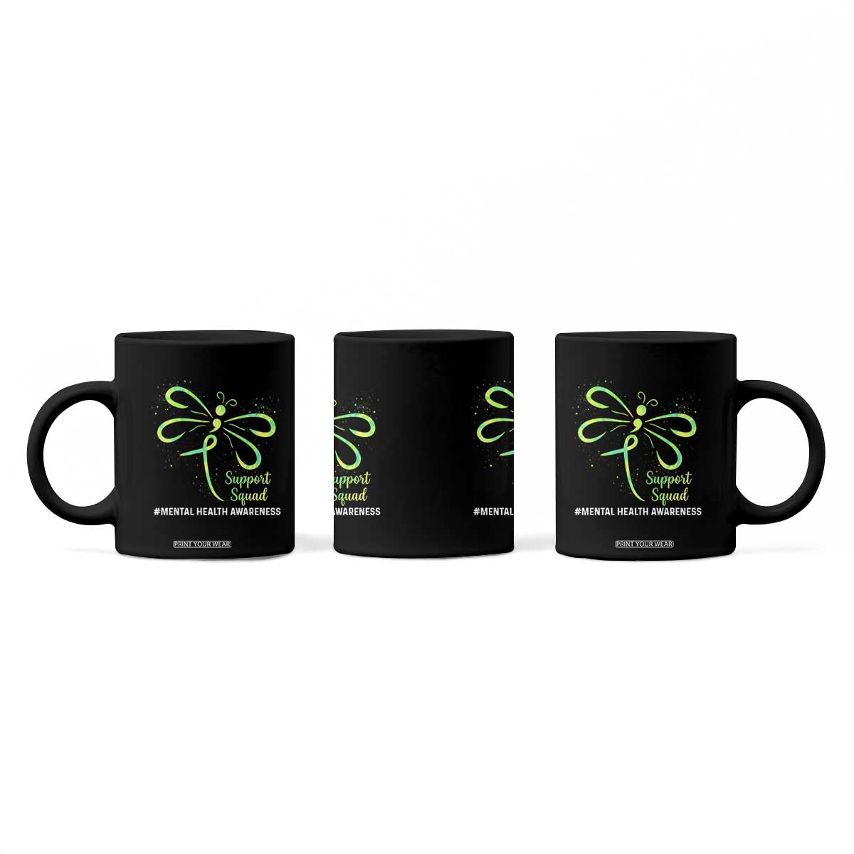 Mental Health Awarenes Coffee Mug Support Squad Green Ribbon TS14 Print Your Wear