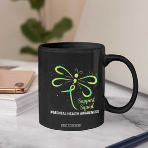 Mental Health Awarenes Coffee Mug Support Squad Green Ribbon TS14 Print Your Wear