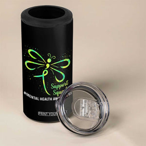 Mental Health Awarenes 4 in 1 Can Cooler Tumbler Support Squad Green Ribbon TS14 Print Your Wear