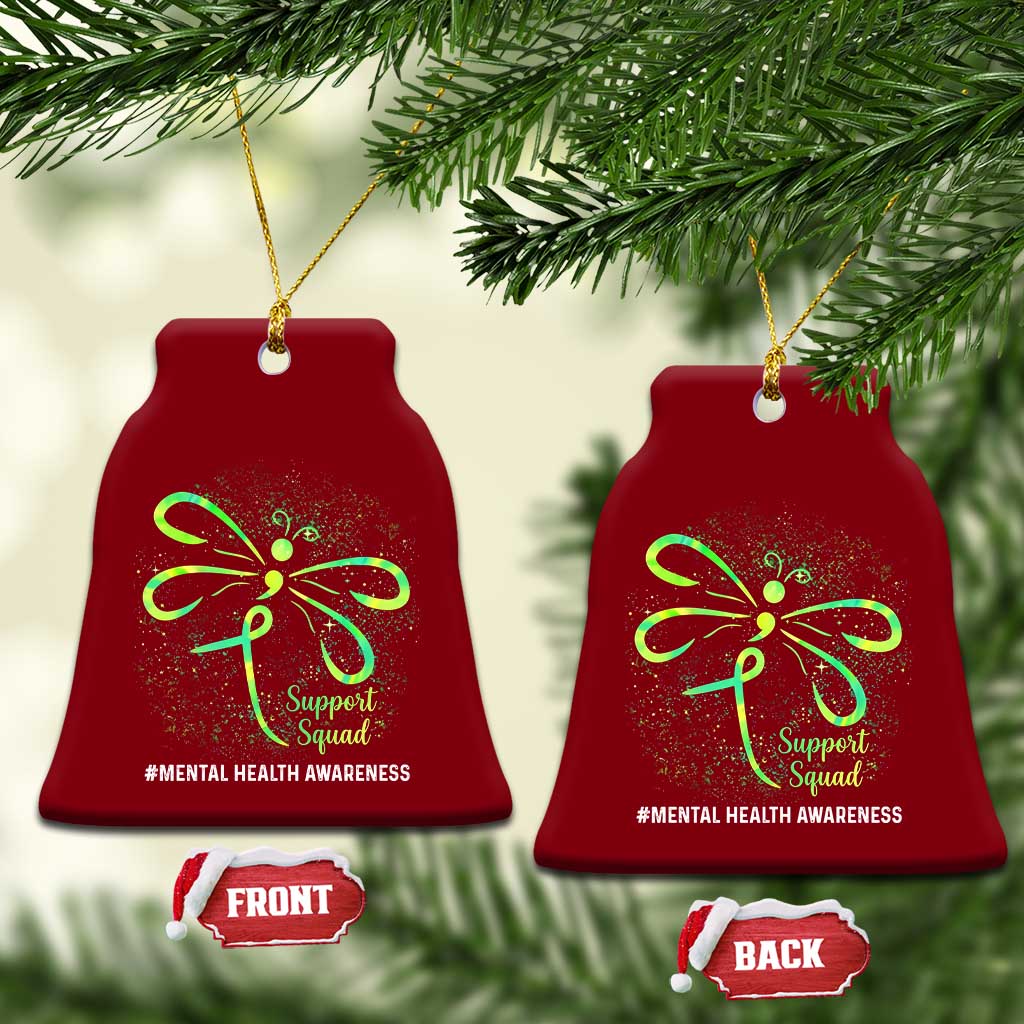 Mental Health Awarenes Ceramic Ornament Support Squad Green Ribbon TS14 Print Your Wear