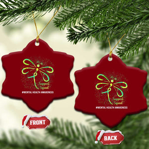 Mental Health Awarenes Ceramic Ornament Support Squad Green Ribbon TS14 Print Your Wear