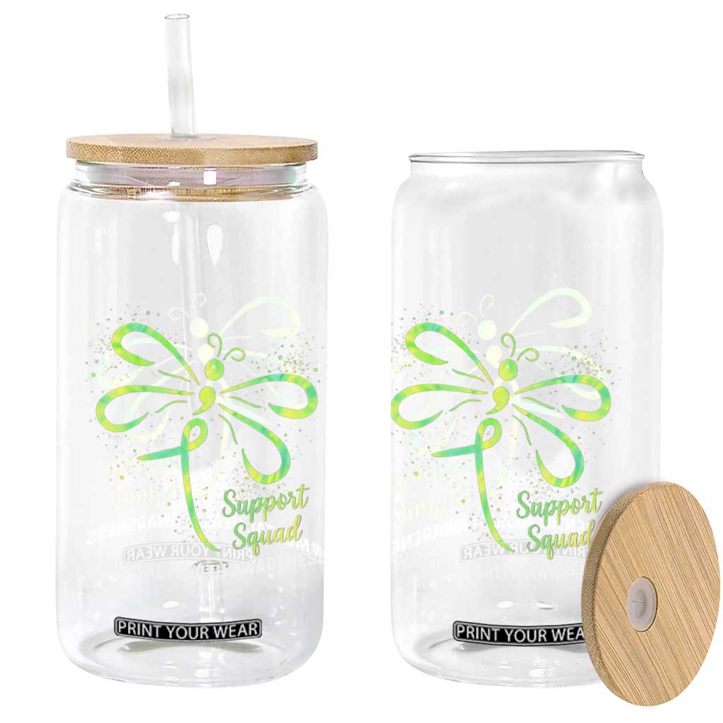 Mental Health Awarenes Glass Can Support Squad Green Ribbon TS14 Print Your Wear