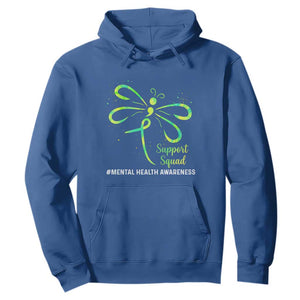 Mental Health Awarenes Hoodie Support Squad Green Ribbon TS14 Royal Blue Print Your Wear