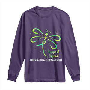 Mental Health Awarenes Long Sleeve Shirt Support Squad Green Ribbon TS14 Purple Print Your Wear